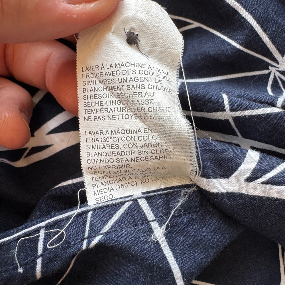 Perry Ellis Mens Short Sleeve Button Up Shirt Abstract Print Blue Large Resort - Picture 7 of 13